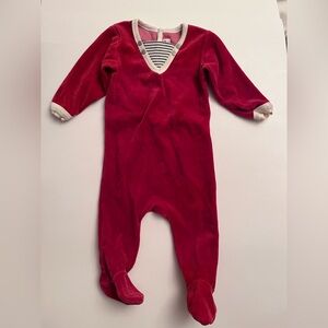 Cozy Red Kids Velvet One Piece